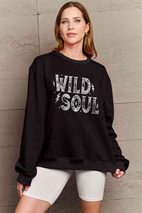 Full Size WILD SOUL Graphic Sweatshirt