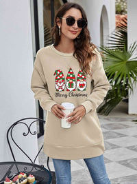 MERRY CHRISTMAS Graphic Round Neck Sweatshirt