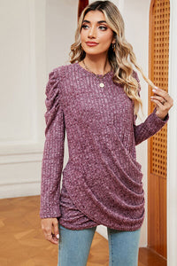 Round Neck Puff Sleeve T-Shirt