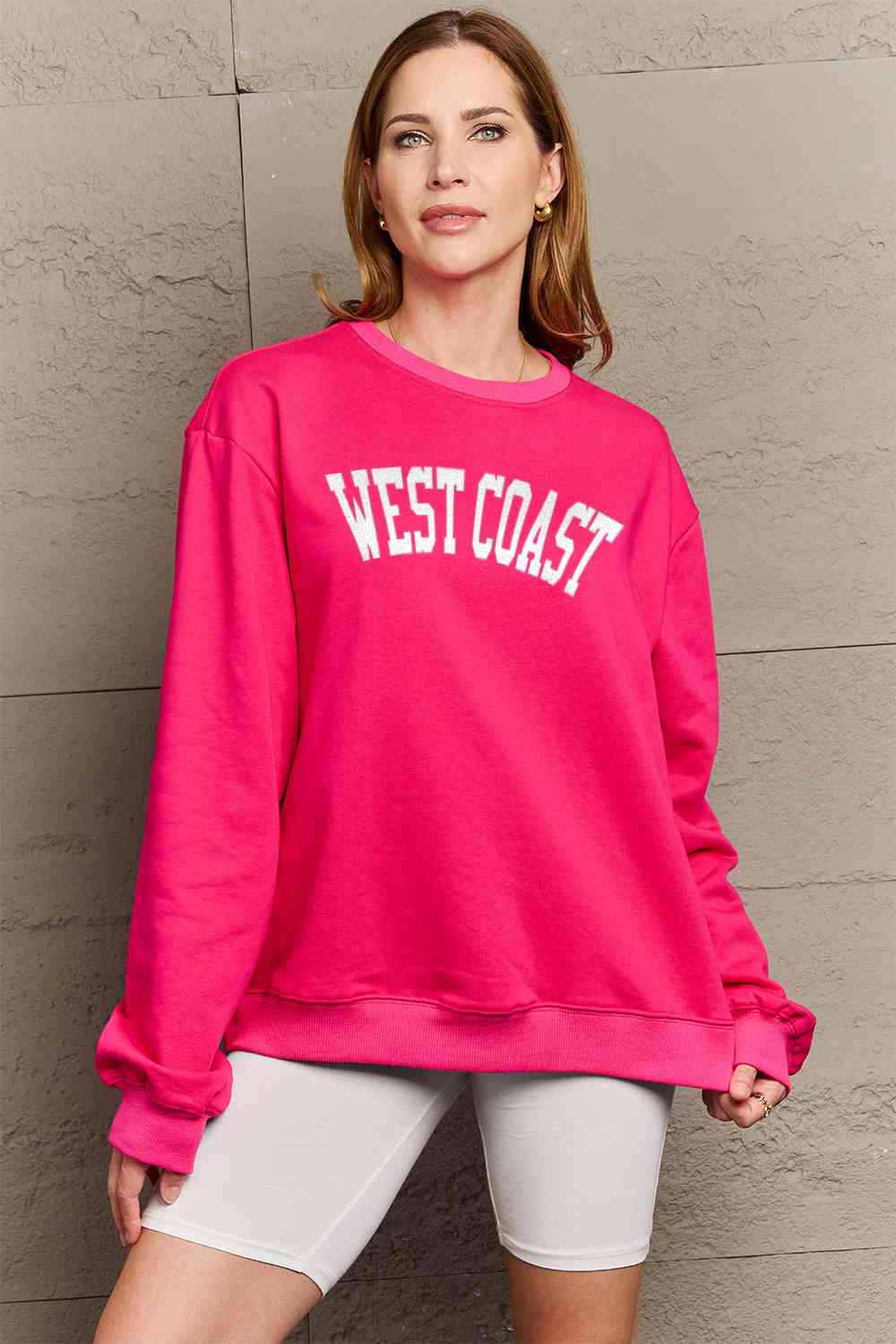 Full Size WEST COAST Graphic Long Sleeve Sweatshirt