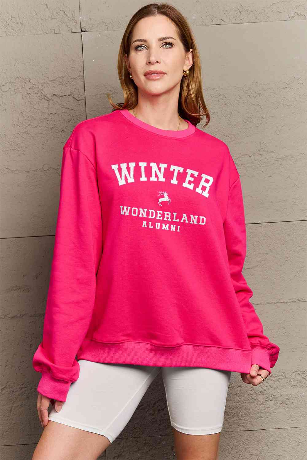 Full Size WINTER WONDERLAND ALUMNI Graphic Long Sleeve Sweatshirt