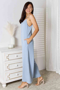 Full Size Spaghetti Strap V-Neck Jumpsuit