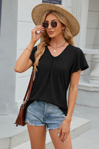 Flutter Sleeve V-neck T-Shirt