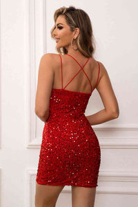 Sequin Double-Strap Bodycon Dress