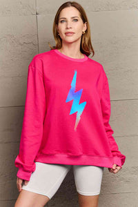 Full Size Graphic Round Neck Sweatshirt