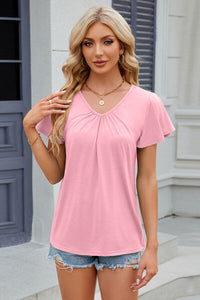 Flutter Sleeve V-neck T-Shirt