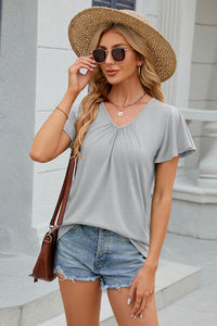 Flutter Sleeve V-neck T-Shirt