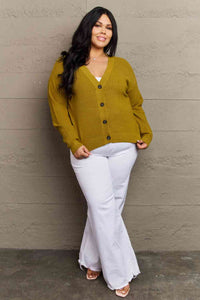 Kiss Me Tonight Full Size Button Down Cardigan in Chartreuse