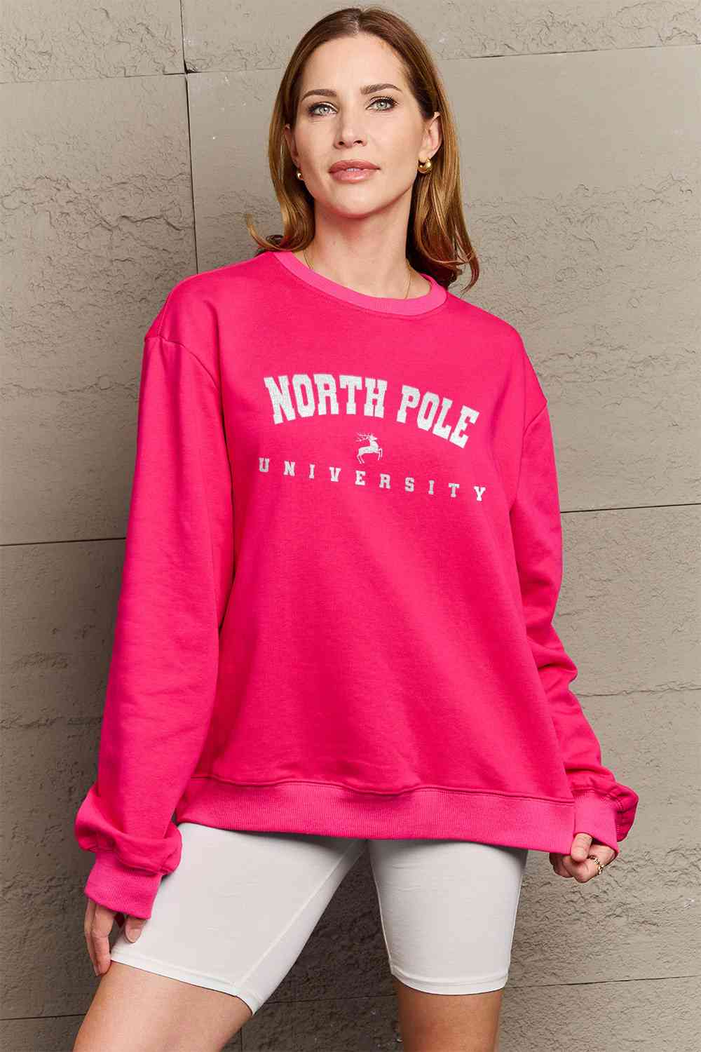 Full Size NORTH POLE UNIVERSITY Graphic Sweatshirt