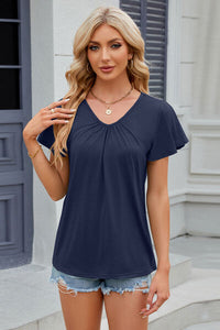 Flutter Sleeve V-neck T-Shirt