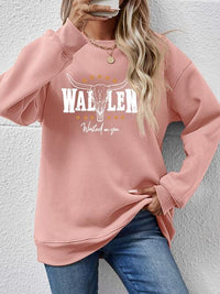 Graphic Dropped Shoulder Round Neck Sweatshirt