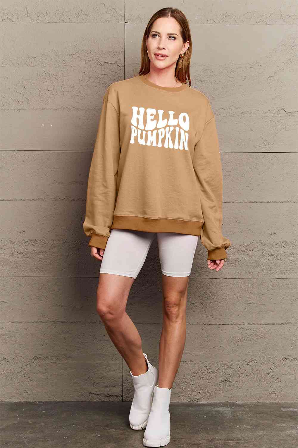 Full Size HELLO PUMPKIN Graphic Sweatshirt