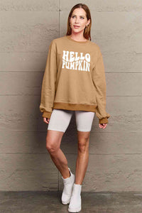 Full Size HELLO PUMPKIN Graphic Sweatshirt