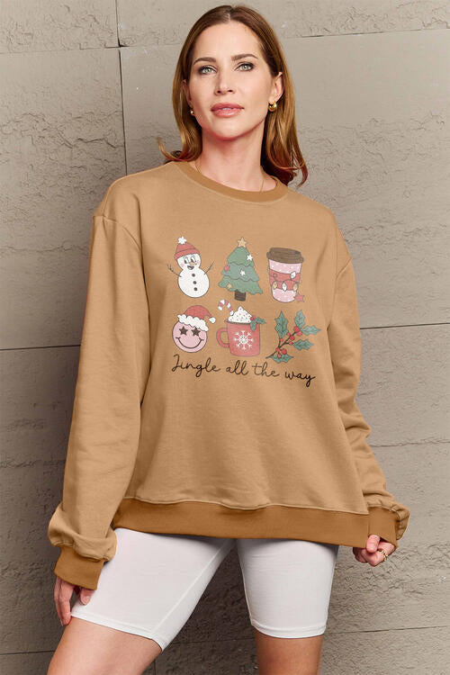 Full Size JINGLE ALL THE WAY Long Sleeve Sweatshirt