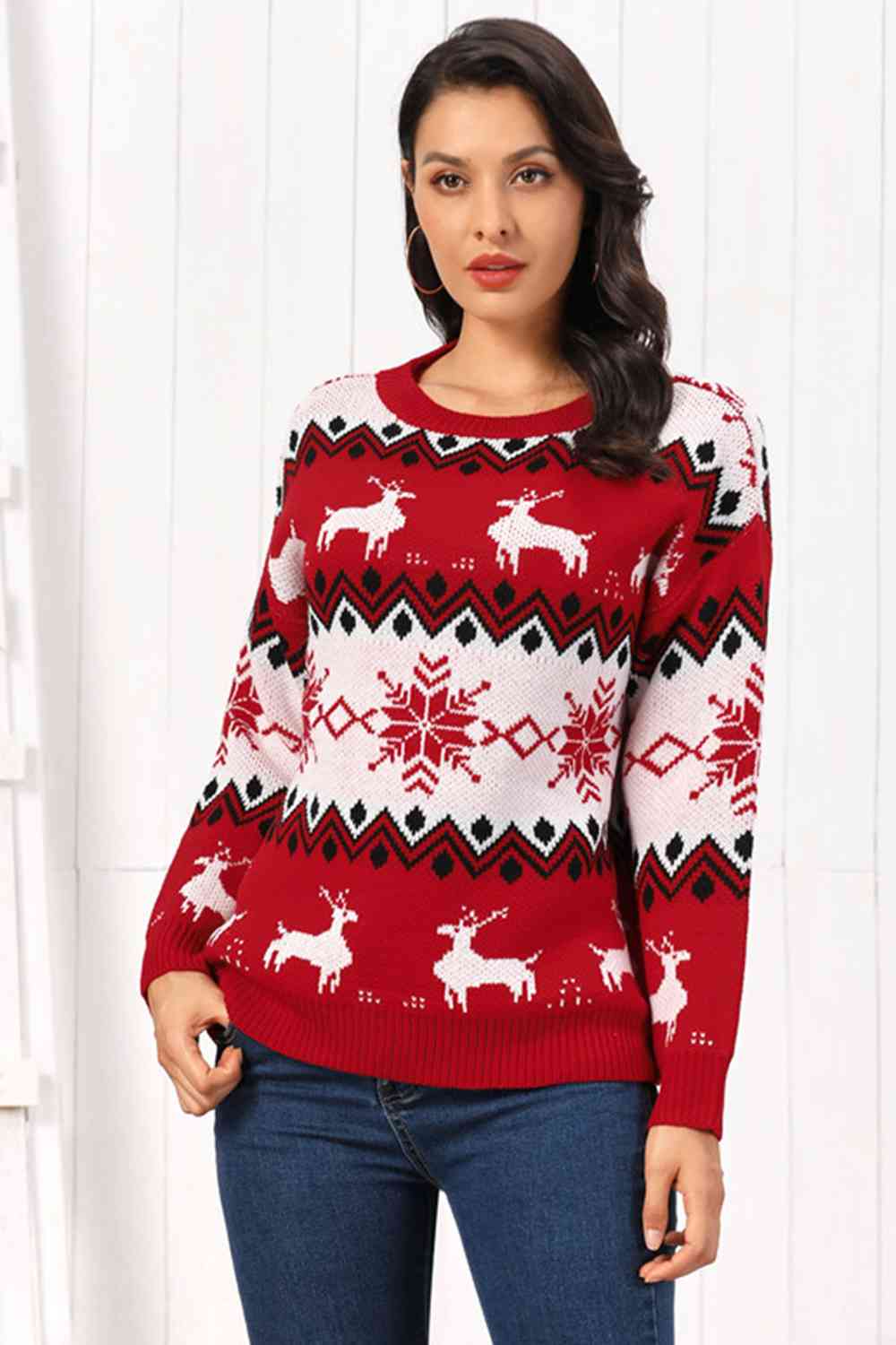 Reindeer Round Neck Sweater