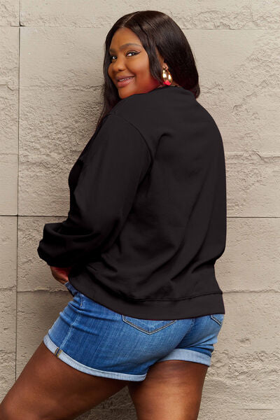 Full Size 2024 Round Neck Dropped Shoulder Sweatshirt