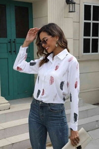 Printed Collared Neck Buttoned Shirt