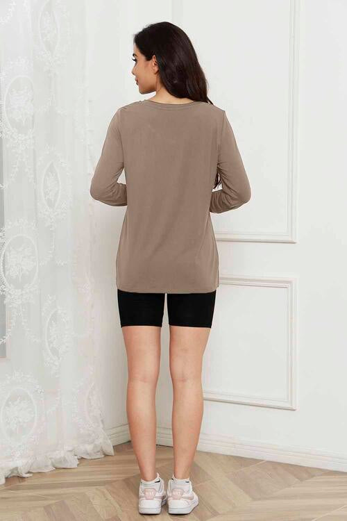 Full Size Round Neck Long Sleeve Top