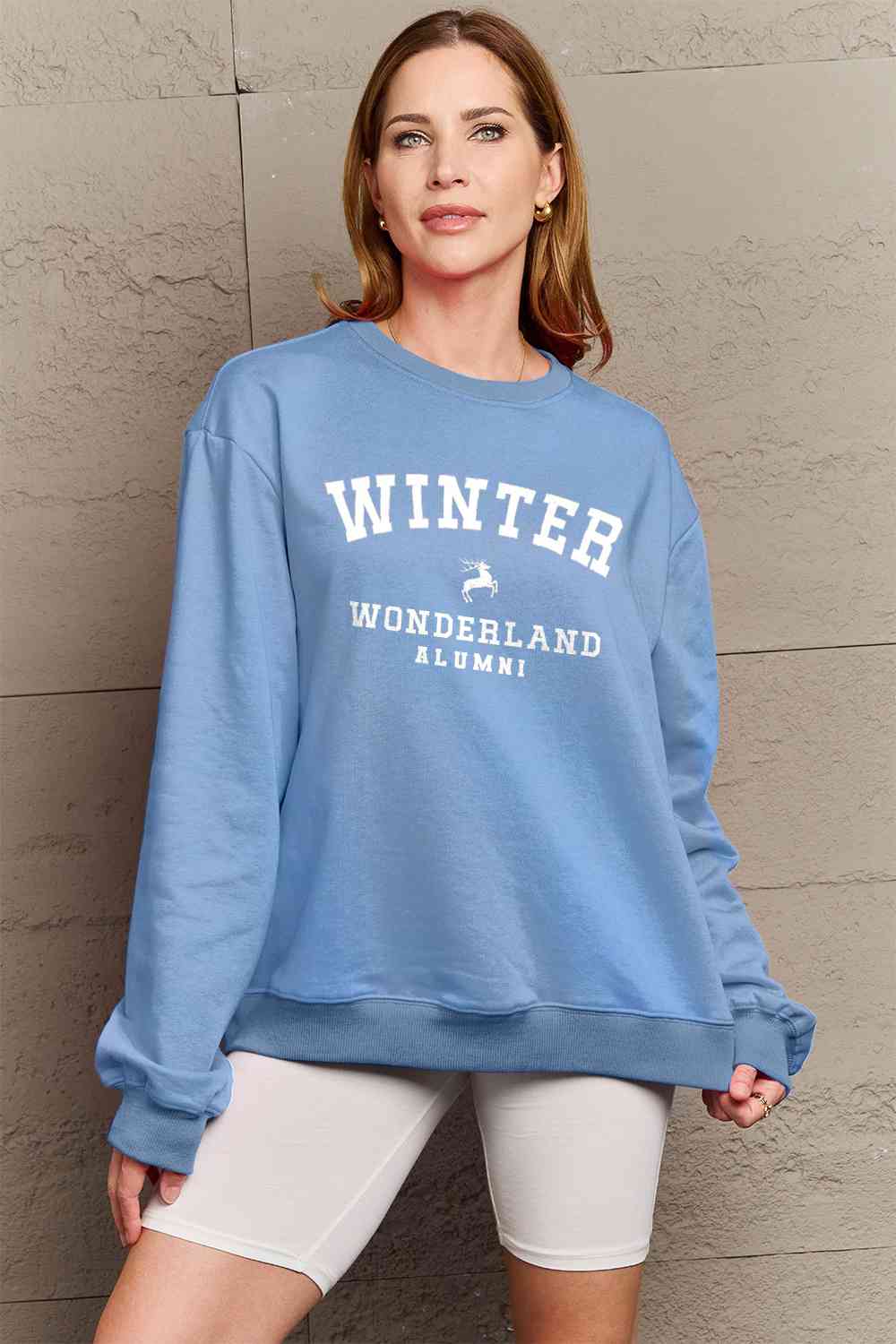 Full Size WINTER WONDERLAND ALUMNI Graphic Long Sleeve Sweatshirt