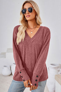 V-Neck Dropped Shoulder T-Shirt