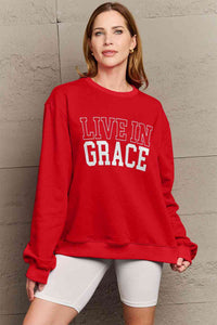 Full Size LIVE IN GRACE Graphic Sweatshirt