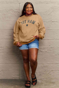 Full Size YEEHAW Graphic Round Neck Sweatshirt