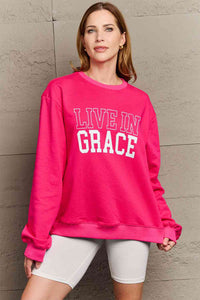 Full Size LIVE IN GRACE Graphic Sweatshirt