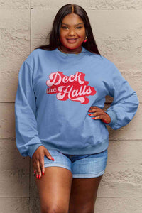 Full Size DECK THE HALLS Graphic Sweatshirt