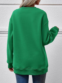 Graphic Dropped Shoulder Round Neck Sweatshirt