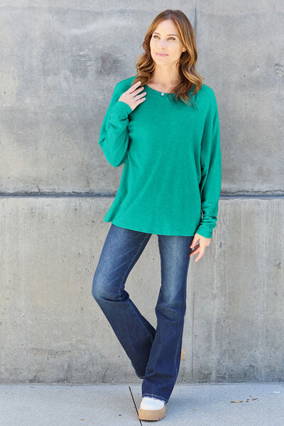 Full Size Round Neck Long Sleeve T-Shirt