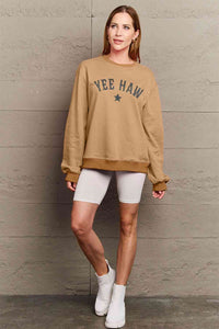 Full Size YEEHAW Graphic Round Neck Sweatshirt