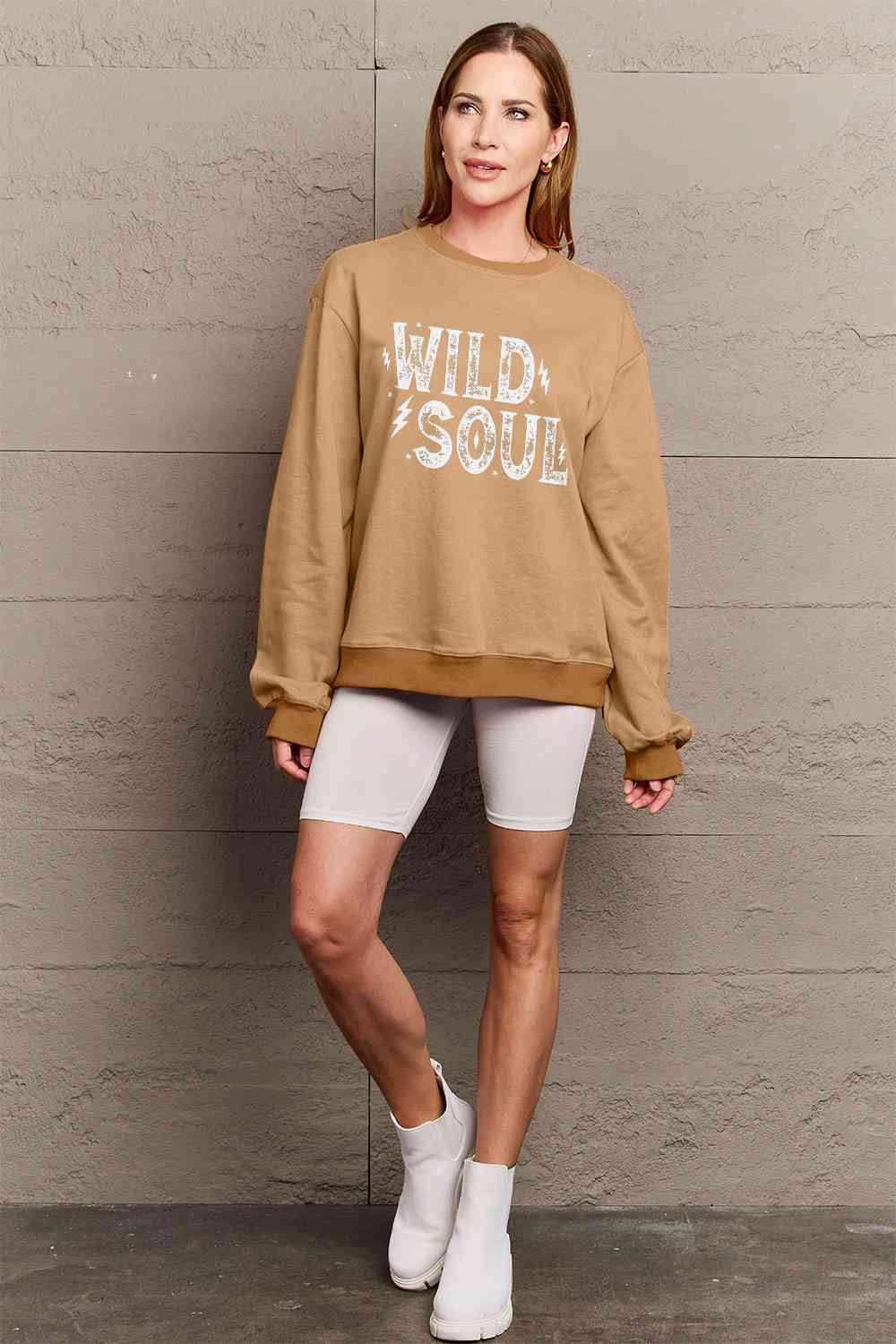 Full Size WILD SOUL Graphic Sweatshirt