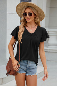 Flutter Sleeve V-neck T-Shirt