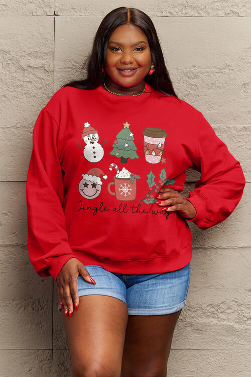 Full Size JINGLE ALL THE WAY Long Sleeve Sweatshirt