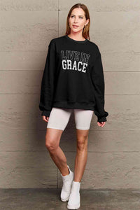 Full Size LIVE IN GRACE Graphic Sweatshirt