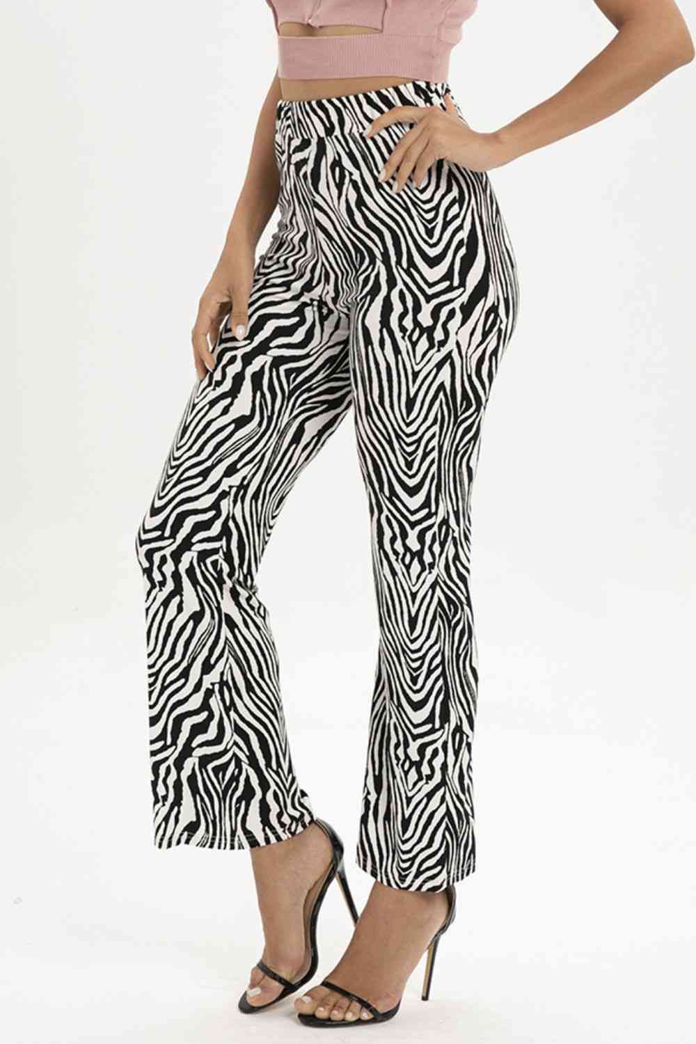 Zebra Print Straight Leg Pants