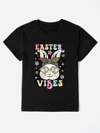 EASTER VIBES Round Neck Short Sleeve T-Shirt