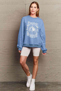 Full Size POSITIVE ENERGY Graphic Sweatshirt