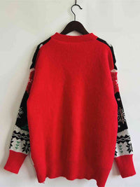 Christmas Element Sweater Round Neck Long Sleeve