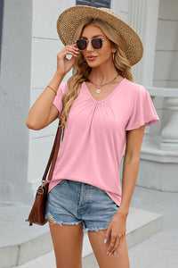 Flutter Sleeve V-neck T-Shirt