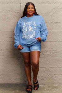 Full Size POSITIVE ENERGY Graphic Sweatshirt