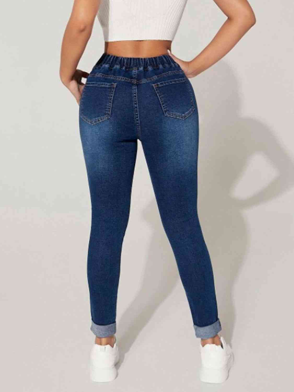 Drawstring Cropped Jeans