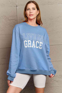 Full Size LIVE IN GRACE Graphic Sweatshirt