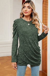 Round Neck Puff Sleeve T-Shirt