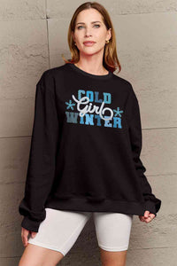 Full Size COLD WINTER Graphic Long Sleeve Sweatshirt