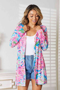 Floral Open Front Long Sleeve Cardigan