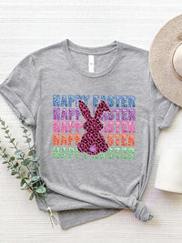 HAPPY EASTER Round Neck Short Sleeve T-Shirt