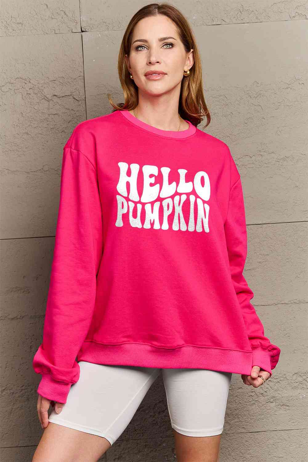 Full Size HELLO PUMPKIN Graphic Sweatshirt