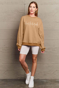 Full Size Letter Graphic Long Sleeve Sweatshirt