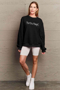 Full Size MEET ME AT MIDNIGHT Graphic Round Neck Sweatshirt